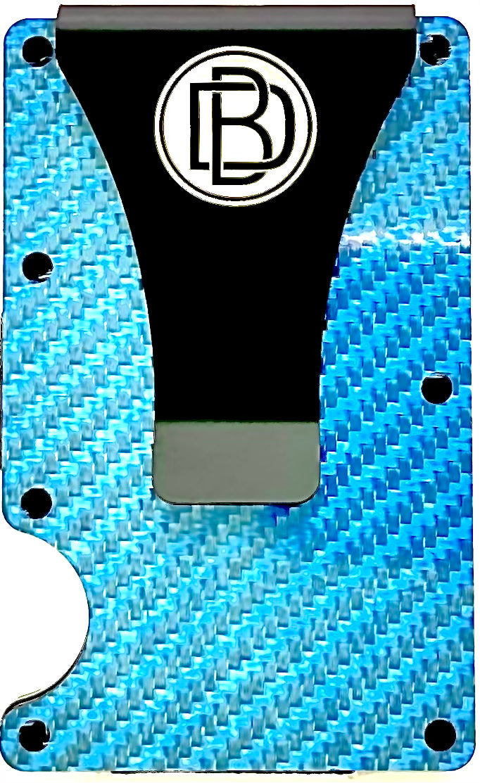 Minimalist Carbon Fiber Wallet Blue