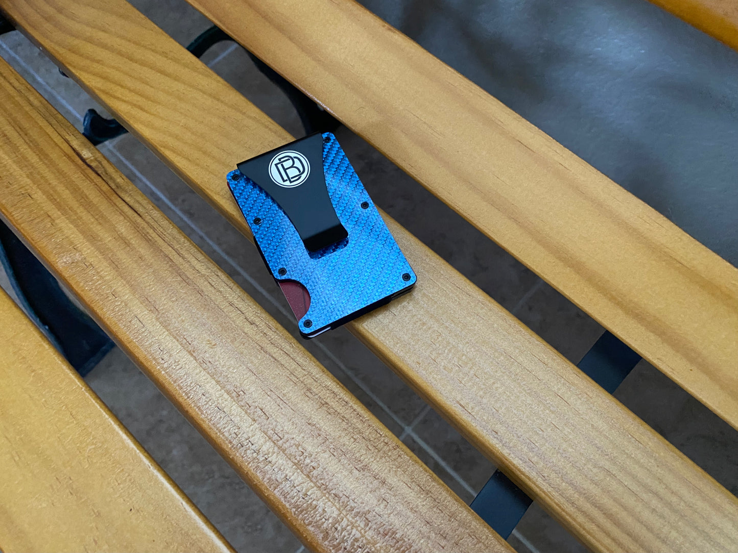 Minimalist Carbon Fiber Wallet Blue